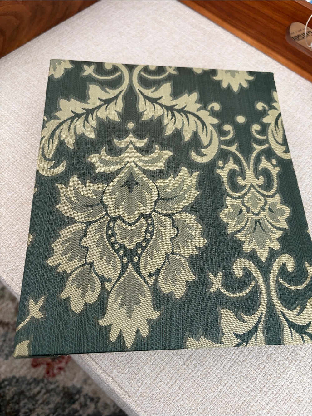 Decorative Green and Cream Damask photo album